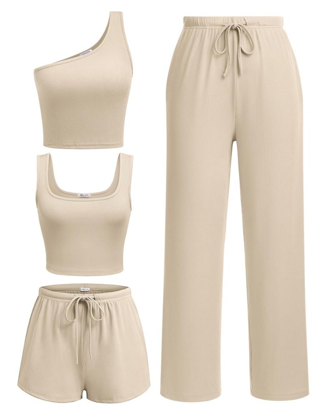 4 Piece Sets for Women Casual Lounge Sets Summer Vacation Outfits